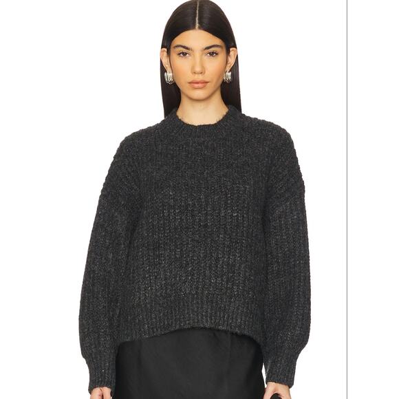 Sanctuary fuzzy chunky loose knit black sweater women's Size LG goth office emo - Picture 1 of 8